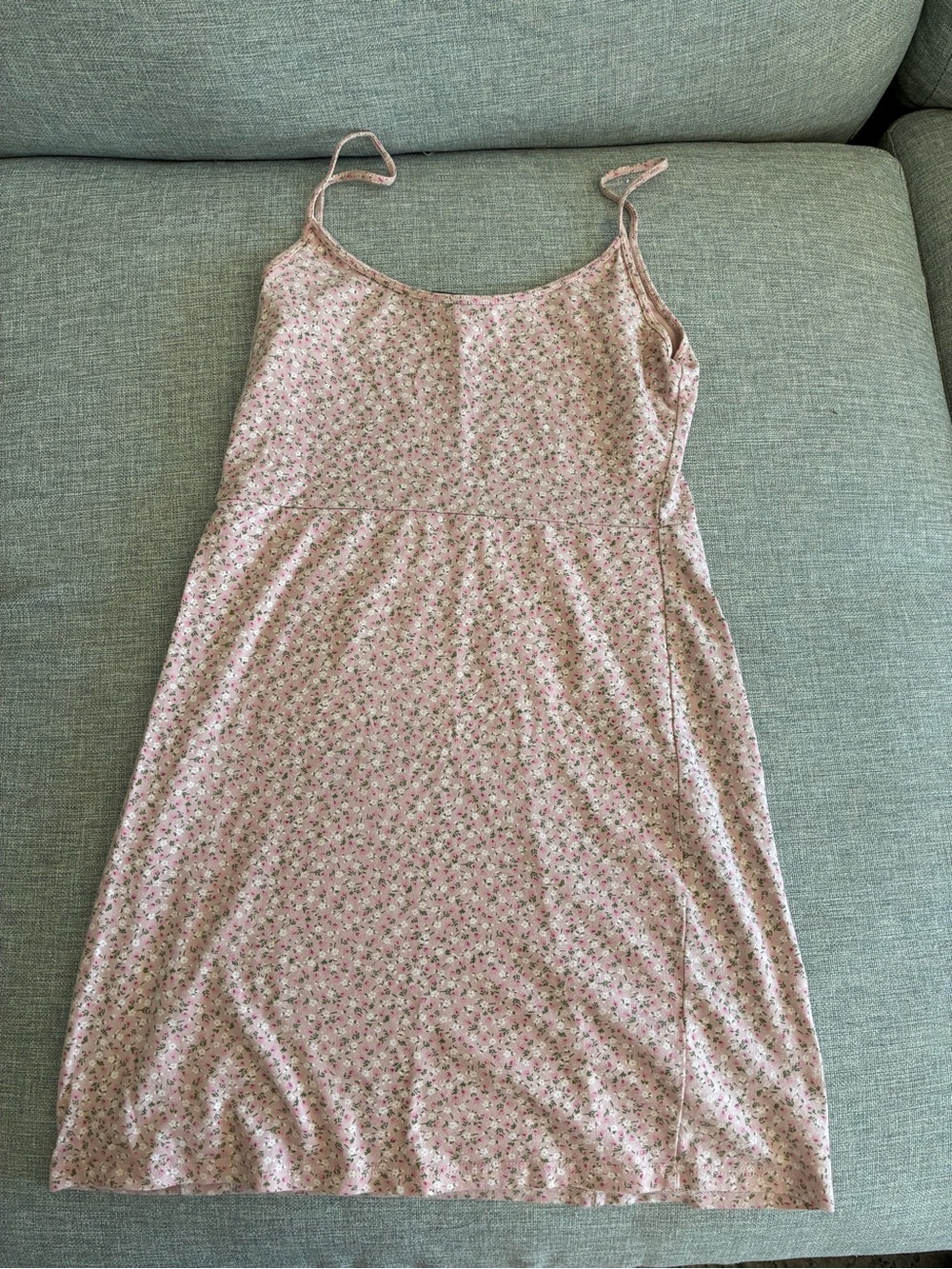 Brandy Melville Pink Floral Mini Slip Dress